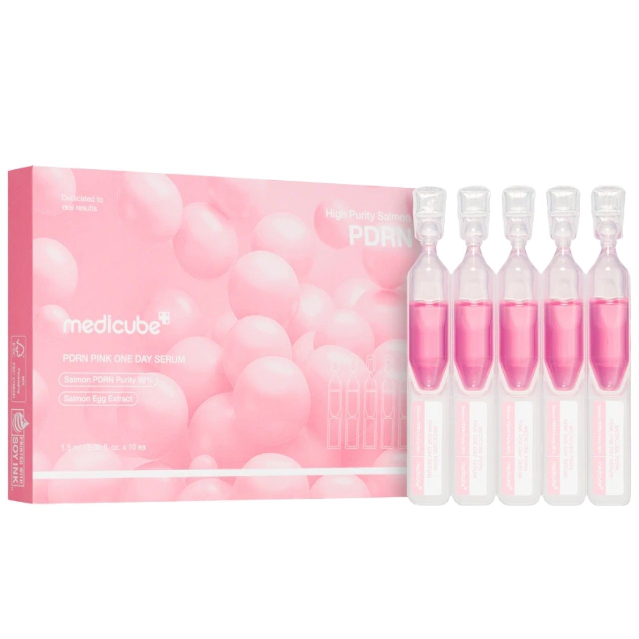 Medicube Salmon Dna Pdrn Pink One Day Serum | 99% Salmon Dna Pdrn Intensive Ampoule Collagen Glutathione Hyaluronic Acid - Improves Skin Radia - Image 4