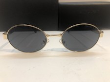 YSL  Saint Lauren Sunglasses round Black Gold metal frame 