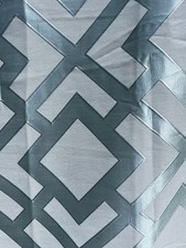 2 Icy Blue Lined Panels Curtains Jacquard Grommet Top Softline L 84 W 53