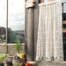 Rideaux anciens en coton au crochet
