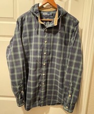 Vintage 90s Polo Country Ralph Lauren Tartan Plaid Hooded Shirt Men Large Button
