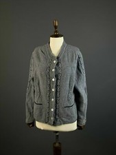 Ladies Giesswein Austria Grey Wool Knit Cardigan Jacket Size 44 / GB 30 / USA 14