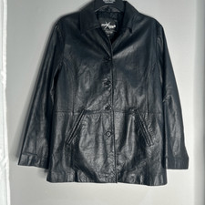 Maxima Wilson's leather 90s button up leather jacket woman's size large