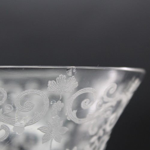 Vintage 12" Cambridge Chantilly geätzte Kristall Trompetenvase gewichteter Sterling Fuß - Bild 13 von 13