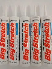 (5) Big Stretch Caulk Sealant White ~ New Caulking Sashco 10016 10.5 oz