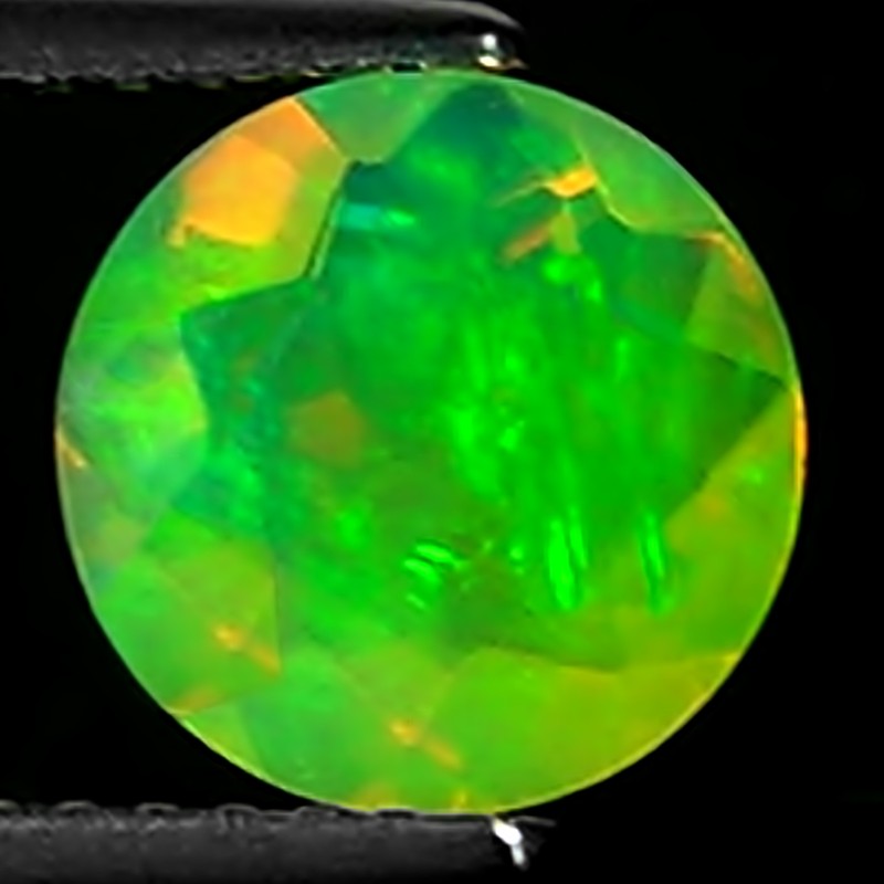 1.14 Ct Natural Ethiopian Faceted Opal Gemstone Multi Color Round Cut