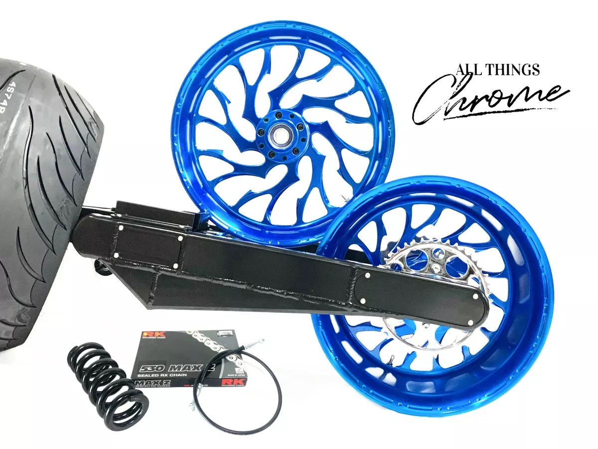 GSXR 300 FAT TIRE KIT CANDY BLUE HELLIAN WHEELS 06 07 SUZUKI GSXR
