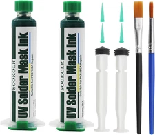 2-Pack Green Solder Mask Ink, UV Curing Solder Resist Paste for PCB Repair