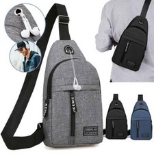 Anti-theft Crossbody Bag with Earphone Hole Shoulder Sling Bag Chest Pack