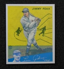 Jimmy Foxx 1934 GOUDEY GUM COMPANY Series 2 Reprint Card #1 from Dover _Card (A)