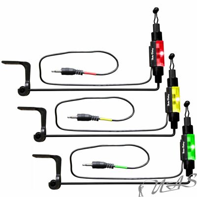 Spar Set Ampel 3 x Delta Fishing Led Swing Bissanzeiger Bite Indicator KVA