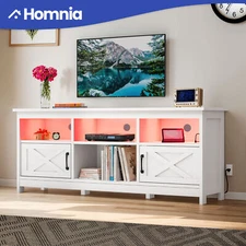 TV Stand with Power Outlets LED Open Shelves for 65 In TVs Entertainment Center