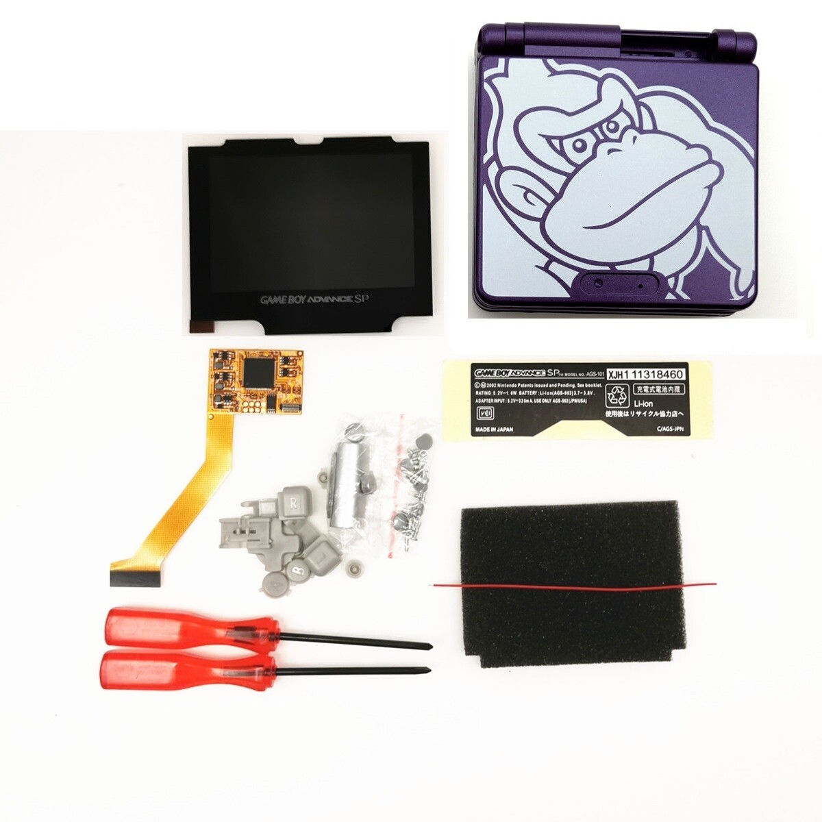V2 IPS GBA SP Backlight Backlit LCD For Game Boy Advance SP + Pre-cut Shell Case - Picture 12 of 63