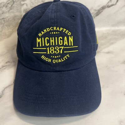 Michigan 1837 Handcrafted High Quality Cap Hat Blue Adjustable Embroidered