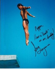 GREG LOUGANIS Signed 8x10 OLYMPIC DIVER Photograph - To Pepper GREAT CONTENT