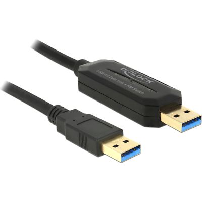 DeLOCK USB 3.2 Gen 1 DataLink Kabel, USB-A Stecker > USB-A Stecker, schwarz