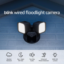 Wired Floodlight Camera - 2600 Lumens, HD View, Motion Detection, Alexa Compatib
