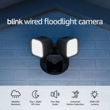 Wired Floodlight Camera - Smart Security Camera, 2600 Lumens, HD Live View, Enha