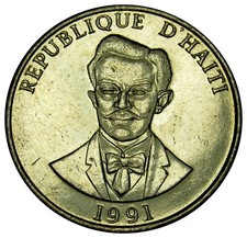 Haiti 20 Centimes coin 1991 KM#152 Charlemagne Peralte