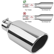 1pc2pc Exhaust Tip For 3 Inlet 6 Outlet 15 Long Rolled-edge Rear Tailpipe