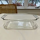 VINTAGE Pyrex 213-R Clear Loaf Pan 1.5 Qt USA W/O Lid 10 3/8" X 5 1/8"