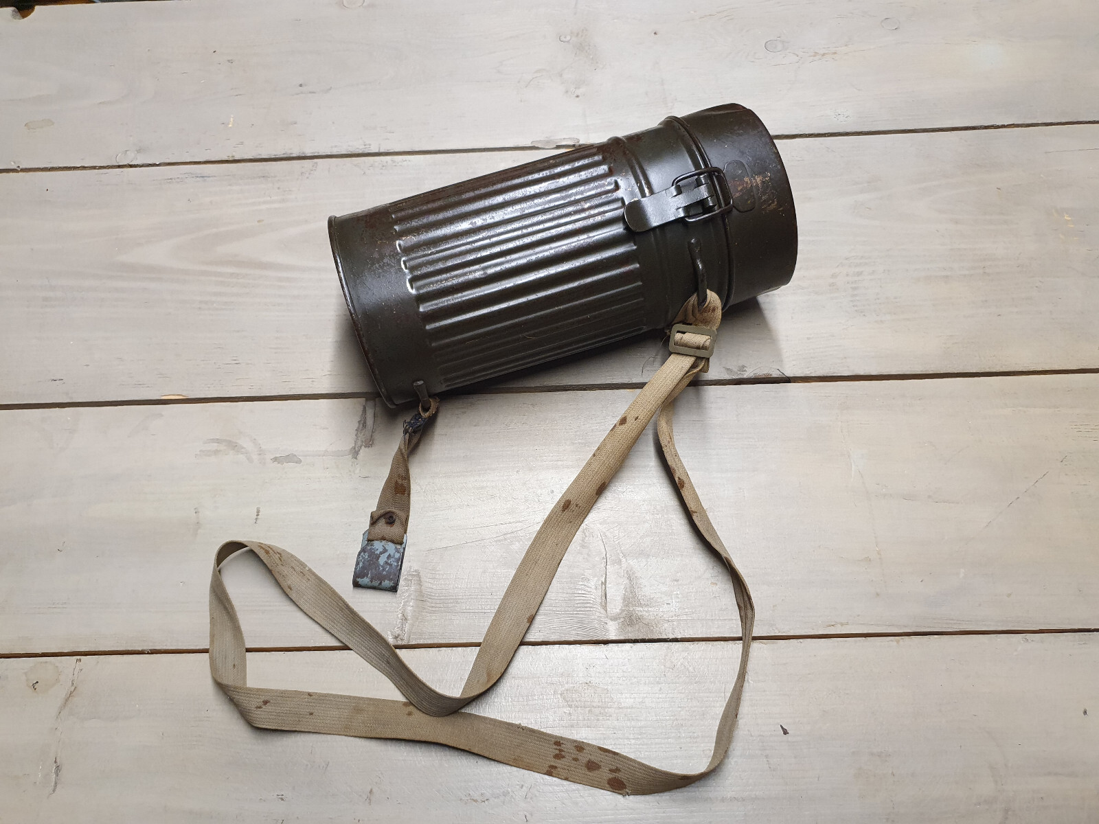 WW2 German Gas Mask Canister Auer & Carring Straps WWII Authentic