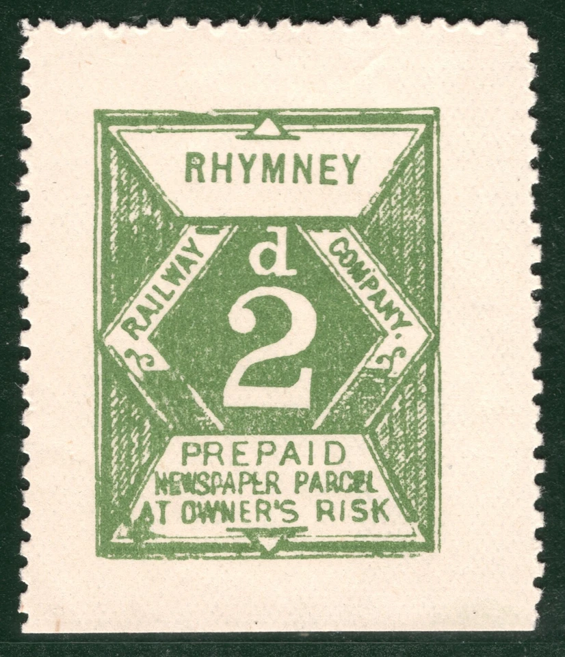GB Wales RHYMNEY RAILWAY Newspaper QV Parcel Stamp 2d Mint LMM {samwells}WHB72 - Image 4 of 4