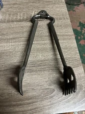 Antique Fireplace Stove Ember Tongs Spring Loaded