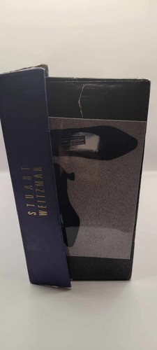 WOMEN'S BLACK SILK STUART WEITZMAN Corniche Mid Peau Du Soie With Box 5.5 - Picture 6 of 8