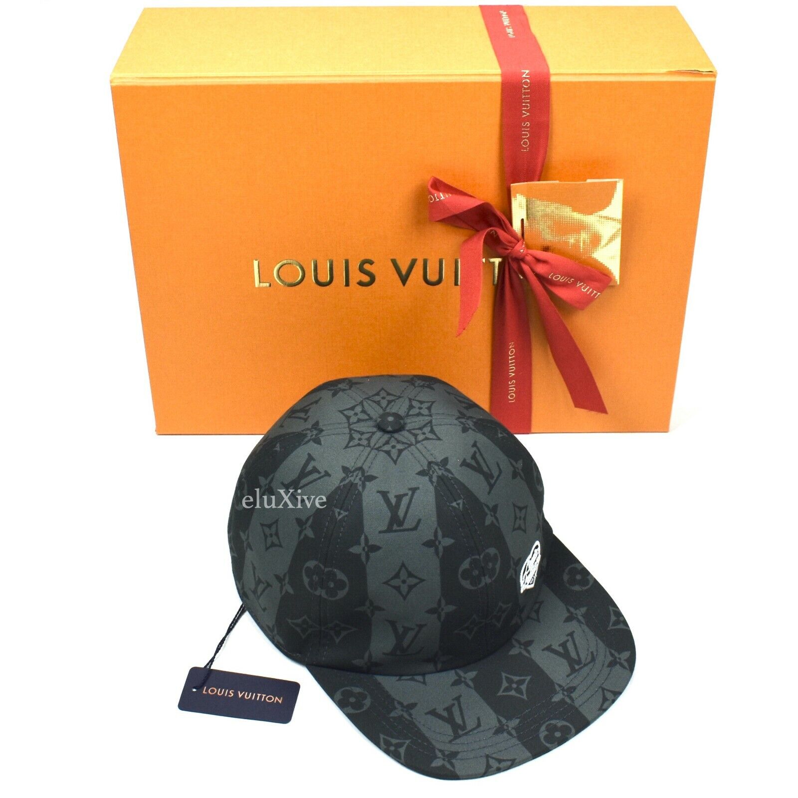 NWT Louis Vuitton Nigo Gray Stripe Monogram LV Made Logo Cap Hat 2021  AUTHENTIC