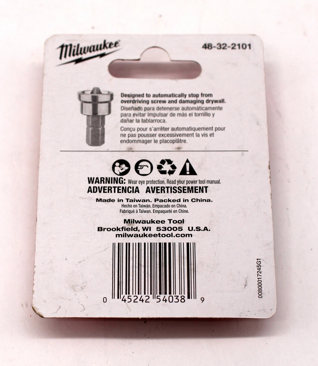 Milwaukee Tool 48 32 2101 4 Pc. 1 Drywall Screw Setter New
