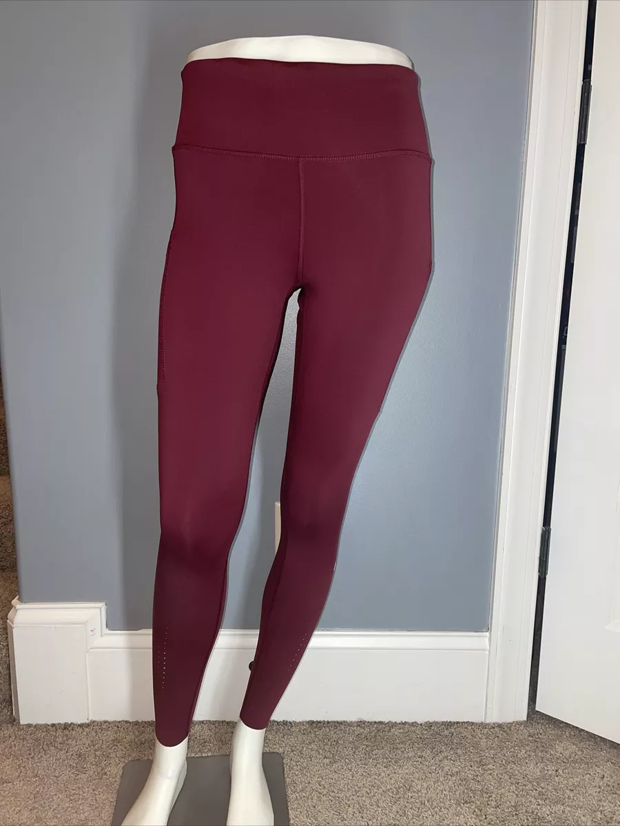 Burgundy running shop tights