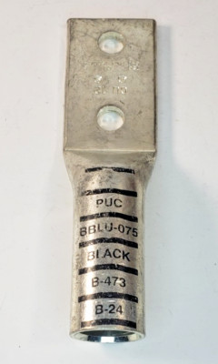 PENN UNION BBLU-075D COPPER COMPRESSION LUG 2 HOLE 750KCMIL 1/2'' BLACK