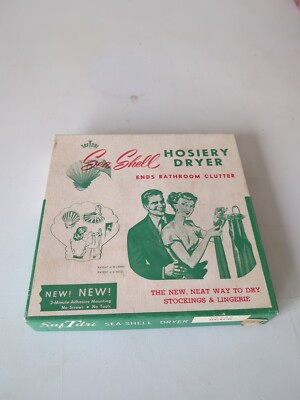Vintage Novelty SafTdri Black Seashell Hosiery Dryer Original Box & Paperwork