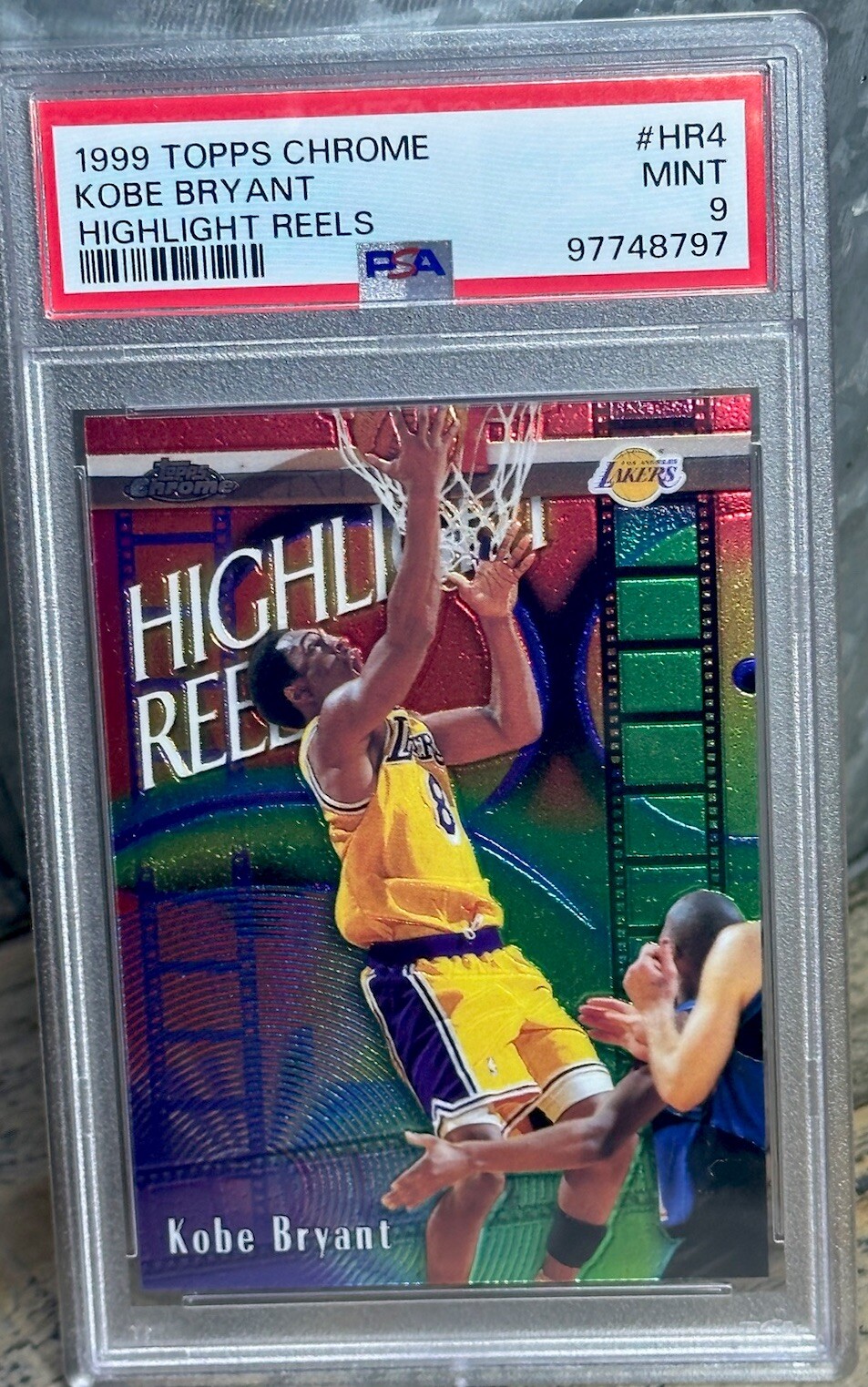 KOBE BRYANT PSA GRADED RARE RAINBOW HOLO FOIL TOPPS CHROME INSERT CARD HOF MVP view 3