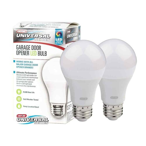 Genie 60Watt A19 Universal Garage Door Opener LED Light Bulb 4000K (2