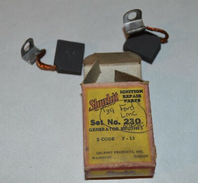 1 Set NOS 1939 Shurhit Generator Brushes 2 Code F-13 230 Ford Lincoln 