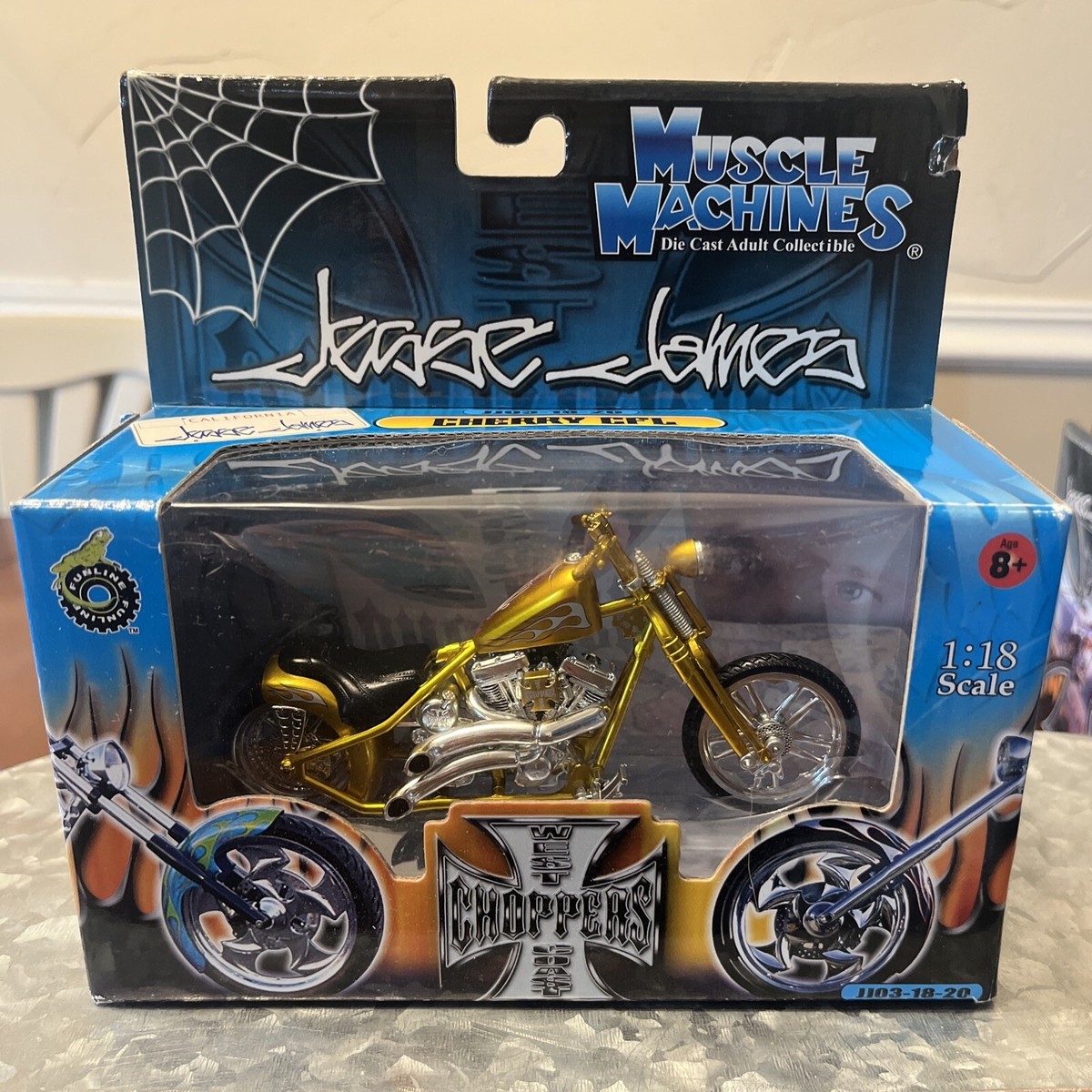 激レア当時物 West Coast Choppers L size Jesse James Cherry CFL Gold West Coast Choppers 1:18 Muscle