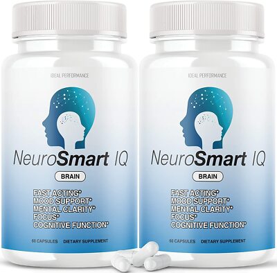 Neuro Smart IQ Brain Pills Neurosmart Mind Energy Plus Neurosmartiq (2 Pack)