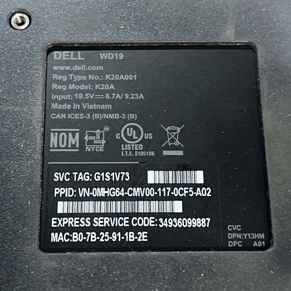 DELL WD19 DOCKING STATION | eBay