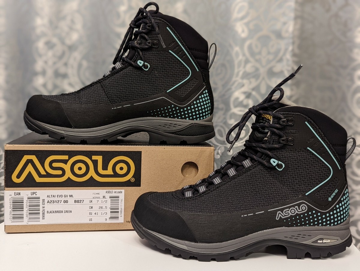 Asolo Hiking Boots. ALTAI EVO GV -WOMEN BLACK / BROOK GREEN . US
