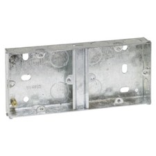 Dual Metal Back Box 25mm Deep - Flush Wall Mount for 2 Electrical Single Socket