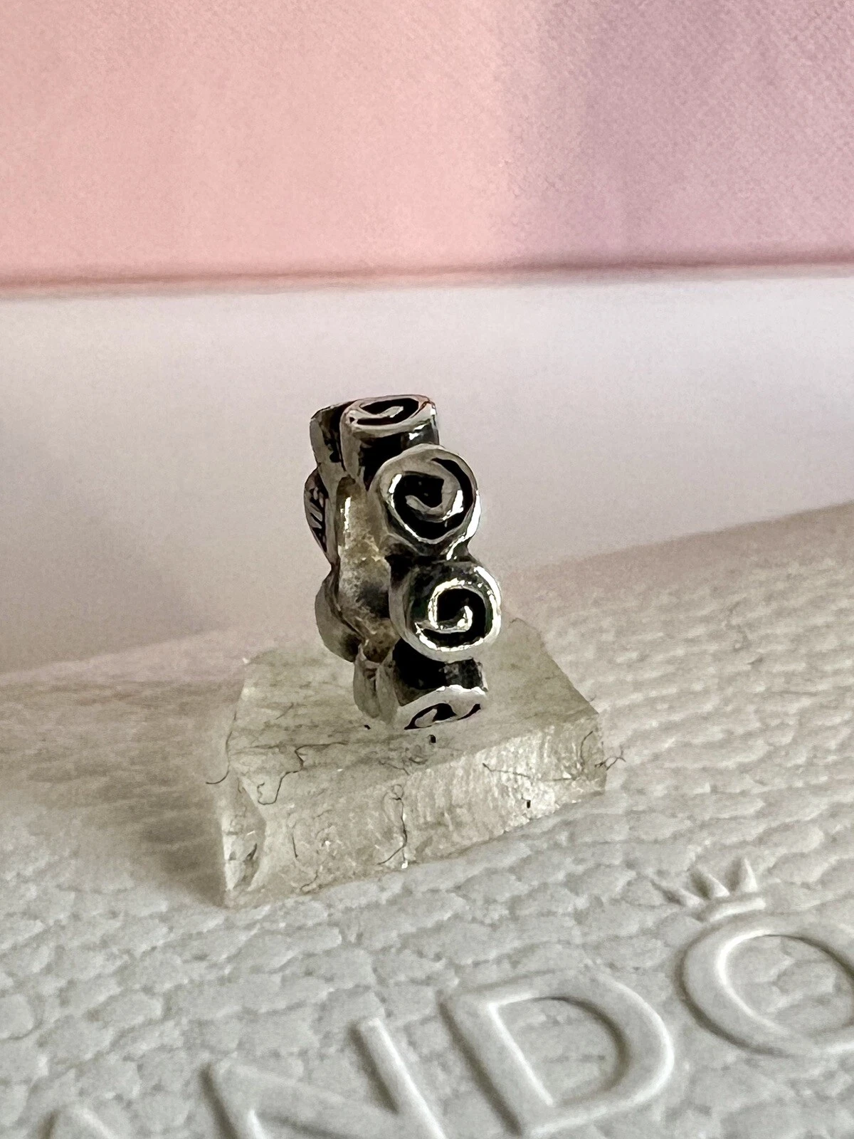 Pandora Sterling Silver ROSY Rose Spacer Small #790176 Authentic Retired