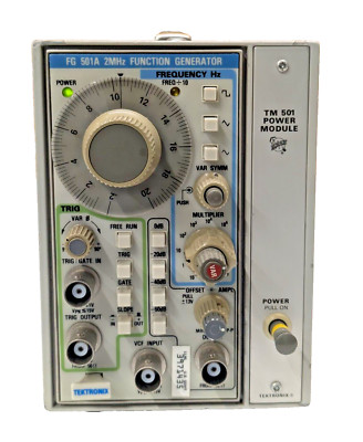 TEKTRONIX FG501A 2mHz FUNCTION GENERATOR with TM501 POWER MODULE.
