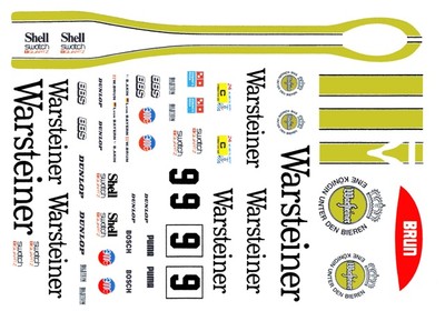 #9 Warsteiner Porsche 956 1984 1/24th - 1/25th Scale Waterslide Decals