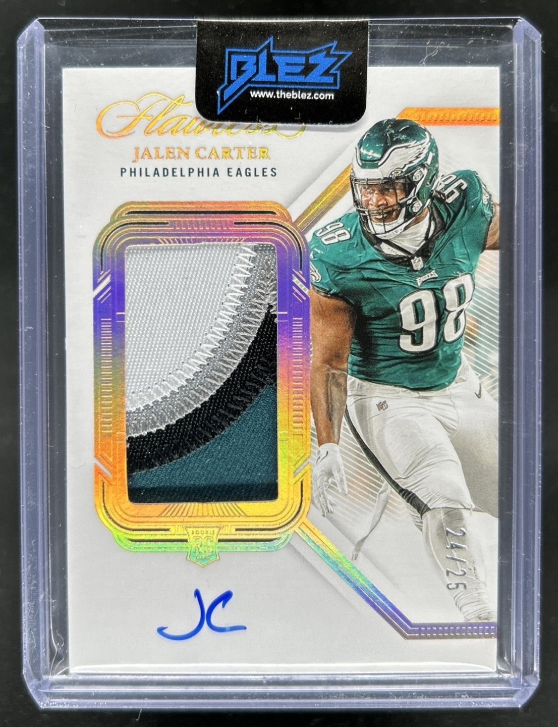 2023 Panini Flawless Jalen Carter Rookie Patch Auto #/25 #RPA-JCR Eagles