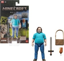 Mattel - Minecraft Movie 4'' Steve Figure with Accessories New Toy Figure