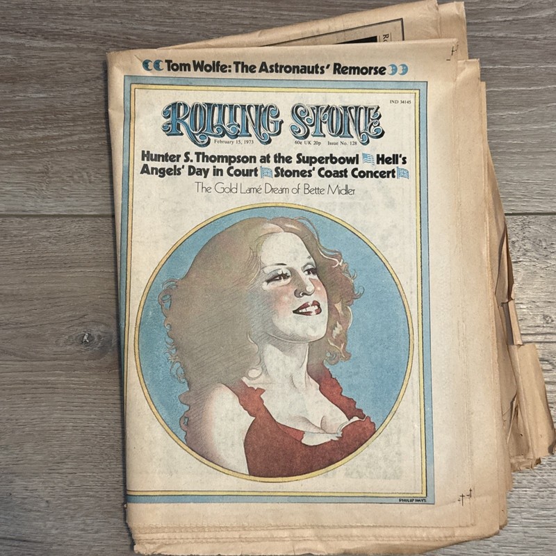ROLLING STONE #128 BETTE MIDLER Cover Feb 15 1973 HUNTER THOMPSON ind 34145