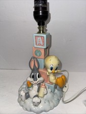 VTG Baby Bugs Bunny  Tweety Bird Lamp Nursery Decor 1998 Warner Bros READ MORE