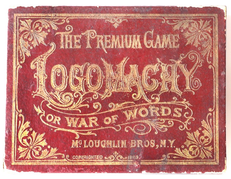Antique 1883 THE PREMIUM GAME LOGOMACHY CARD GAME Complete w/Box & Instructions